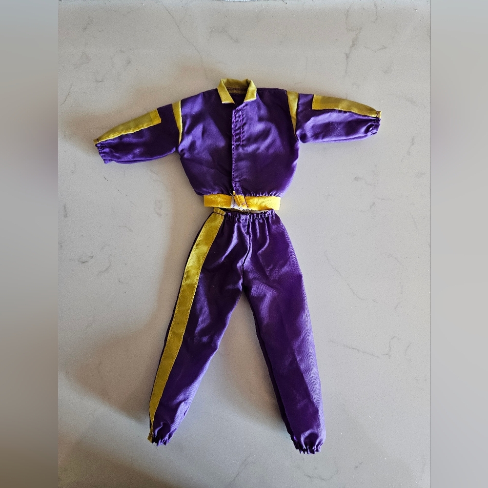 Vintage barbie Ken purple yellow athletic jump suit